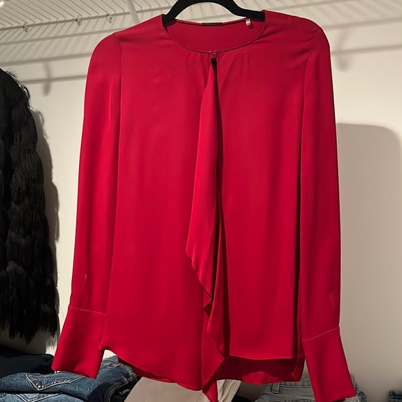 Ellie Tahari Red Silk Blouse - Picture 2 of 6